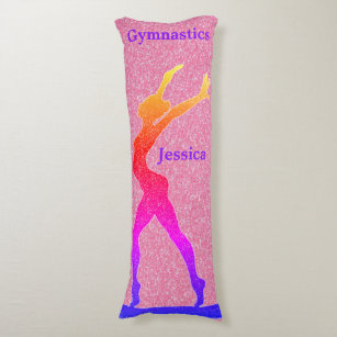 Gymnastics Pink Sparkle Balance Beam Body Pillow
