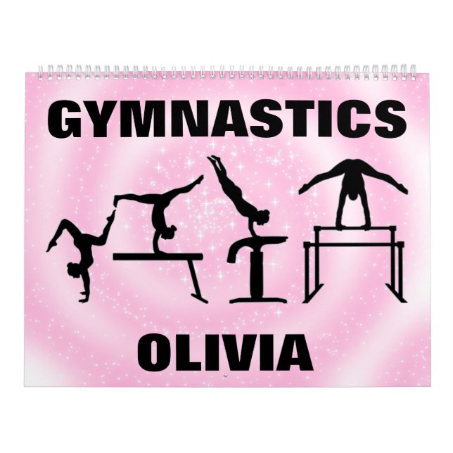 Gymnastics Pink Sparkle Swirl Calendar (Cover)