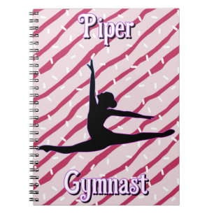 Gymnastics Pink White Peppermint Candy Sprinkle Notebook