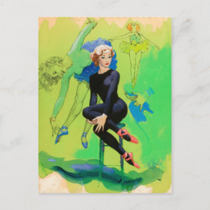 Gymnastics PinUp Postcard