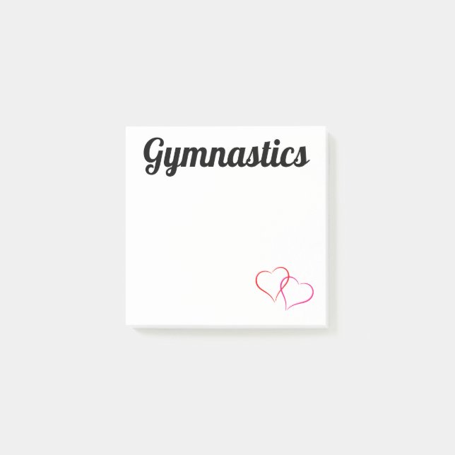 Gymnastics Post-It Notes 3x3 with Hearts (Front)