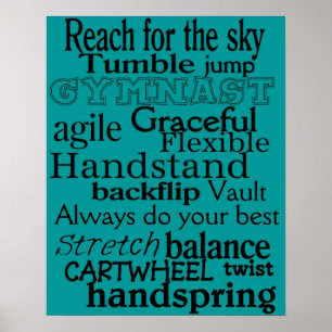 Gymnastics Poster Subway Art Wall Decoration