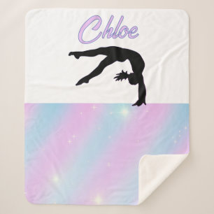 Gymnastics Purple Lilac and Baby Blue Pastel  Sherpa Blanket