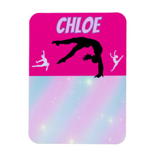 Gymnastics Purple Lilac Hot Pink Baby Blue Pastel  Magnet