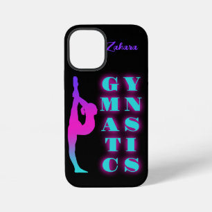 Gymnastics Purple Pink Turquoise Ombre Personalize iPhone 12 Mini Case
