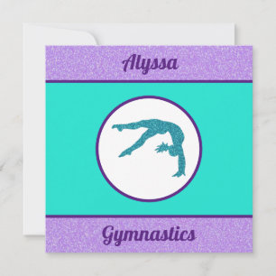 Gymnastics Purple / Turquoise Flat Card