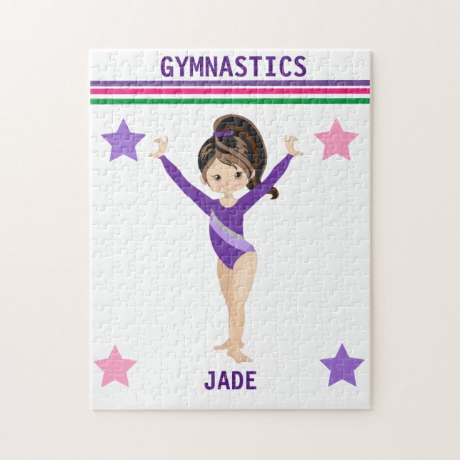 GYMNASTICS PUZZLE FOR GIRLS PERSONALIZED. (Vertical)
