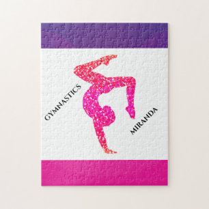 Gymnastics puzzle for girl's personalized.