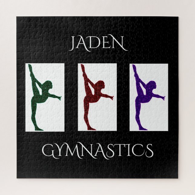 Gymnastics Puzzle w/ Name (Vertical)