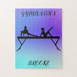 GYMNASTICS PUZZLE with gymnast & custom name.