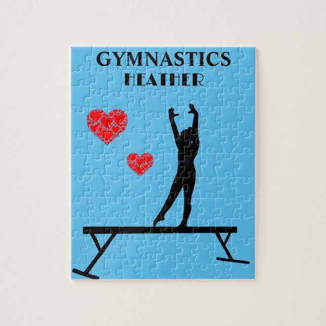 GYMNASTICS PUZZLE WITH GYMNAST ON BALANCE BEAM (Vertical)