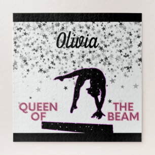 Gymnastics Queen of the Beam Silver Stars   Jigsaw Puzzle