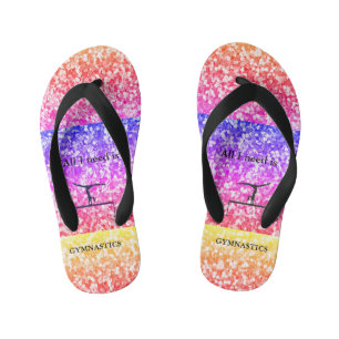 GYMNASTICS Rainbow Coloured Flip Flops for Kids