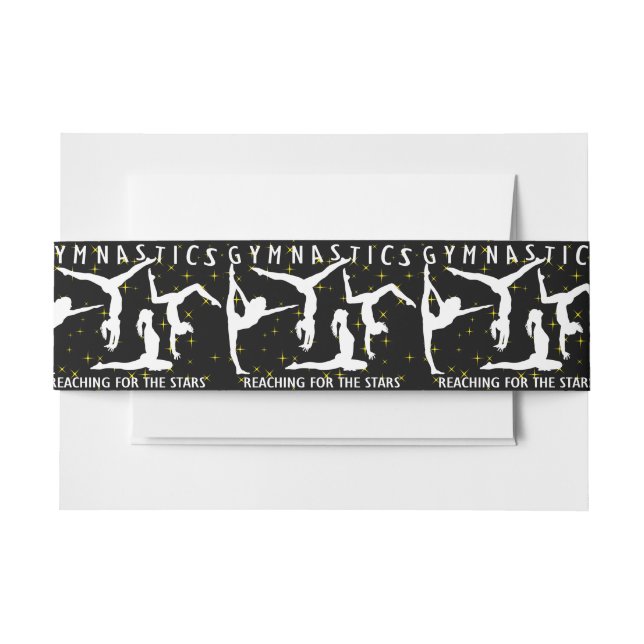 Gymnastics Reaching For The Stars Invitation Belly Band (Front Example)