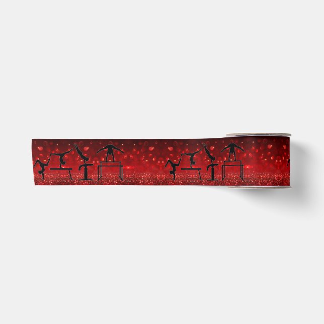 Gymnastics Ribbon Red and Black Satin Ribbon (Front)