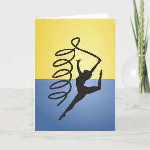 Gymnastics Ribbon Routine Greeting Cards