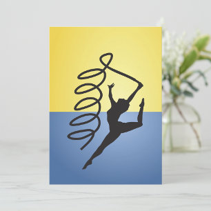 Gymnastics Ribbon Routine Invitations
