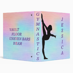 Gymnastics School Binders for Girls Personalized