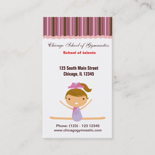 Gymnastics School Business Card (Front)