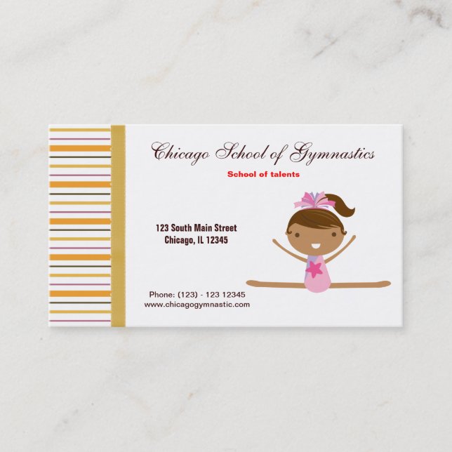 Gymnastics School Business Card (Front)