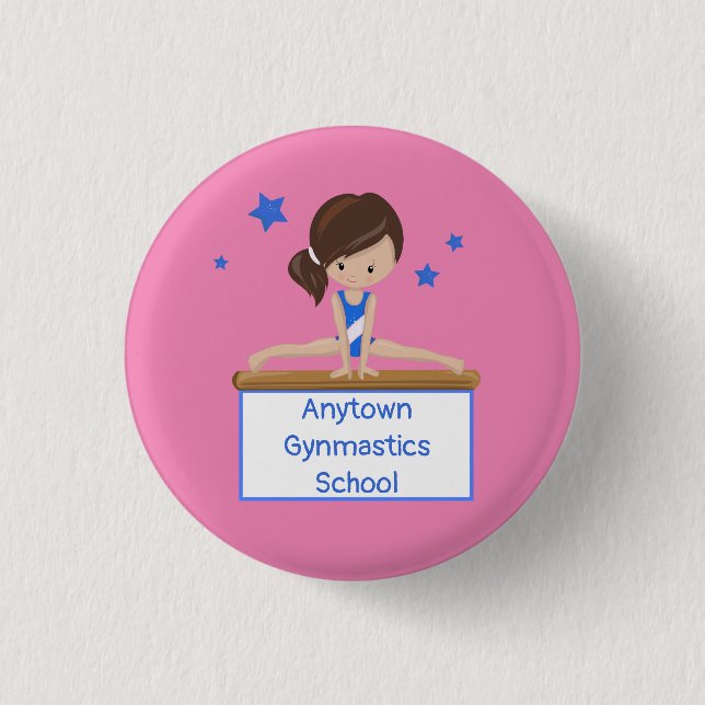 Gymnastics School Class Academy Custom   1 Inch Round Button (Front)