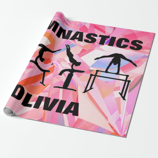 Gymnastics Shattered Abstract Large Print Wrapping Paper (Unrolled)