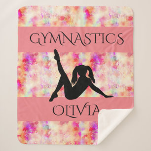 GYMNASTICS SHERPA BLANKET. Personalized name. Sherpa Blanket