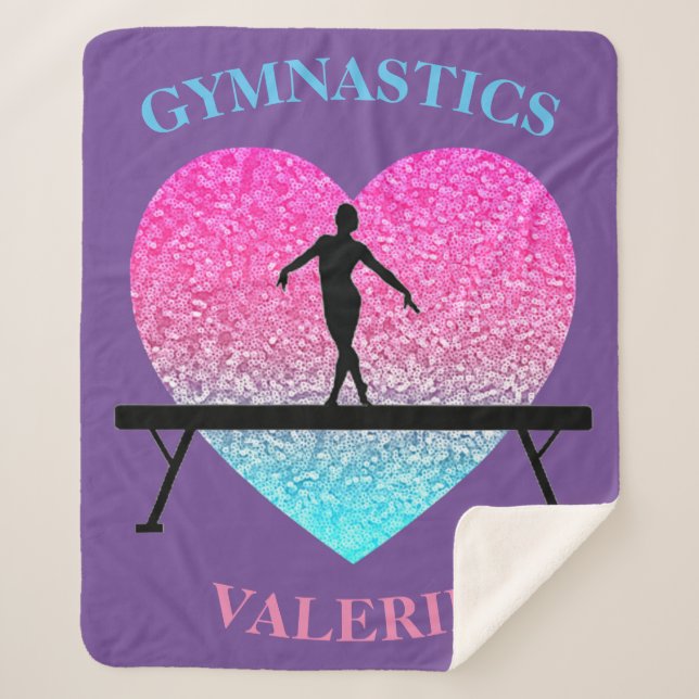 Gymnastics Sherpa Blanket w/ Name of Gymnast (Front)