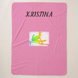GYMNASTICS SHERPA LARGE BLANKET WITH NAME.