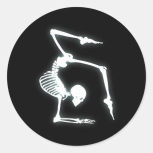 Gymnastics Shirts Funny Skeleton Costume For Classic Round Sticker