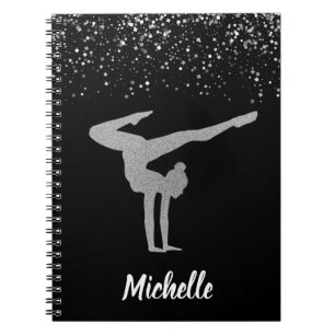 Gymnastics Silver Glitter Notebook