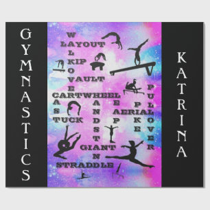 Gymnastics Skills Crosswords Custom Wrapping Paper