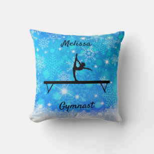 Gymnastics Snowflake Balance Beam Throw Pillow