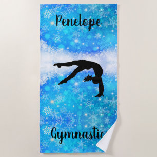 Gymnastics Snowflake   Beach Towel