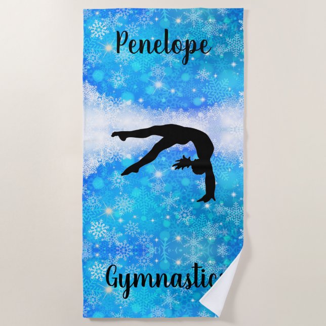 Gymnastics Snowflake   Beach Towel (Front)
