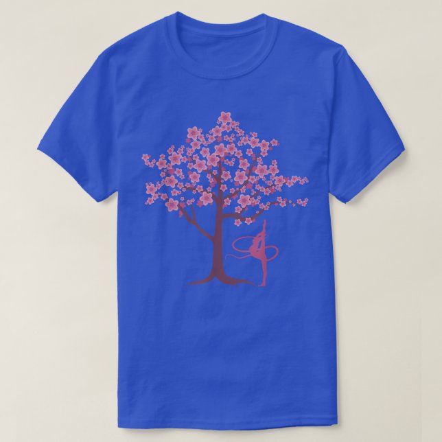 Gymnastics Sport Cherry Blossom Tree Sakura Acroba T-Shirt (Design Front)