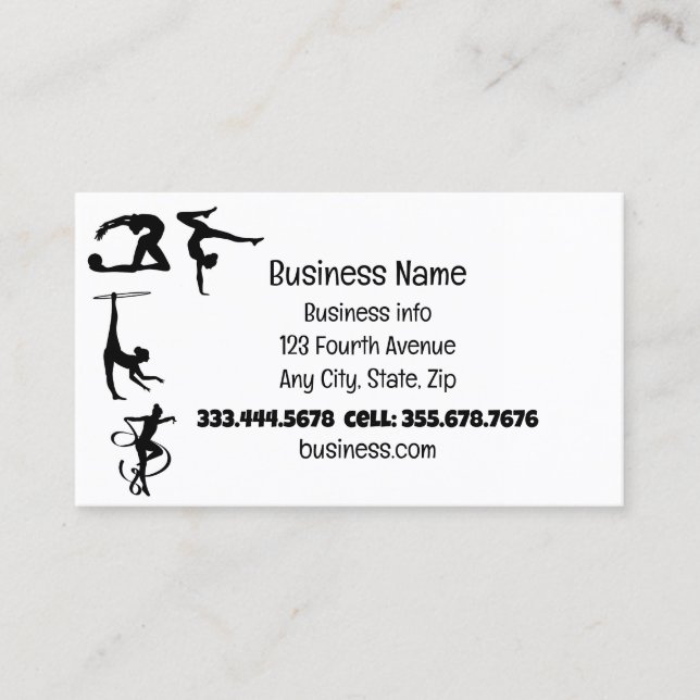 Gymnastics Sport Fitness Rythmic  Business Card (Front)