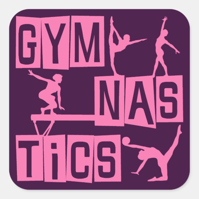 Gymnastics Square Sticker (Front)