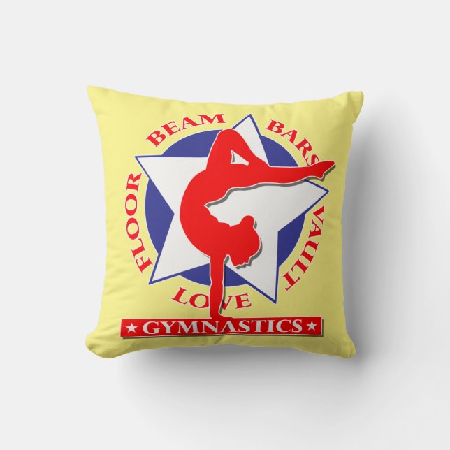 Gymnastics Star Throw Pillow (Front)