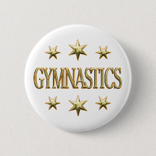 Gymnastics Stars 2 Inch Round Button