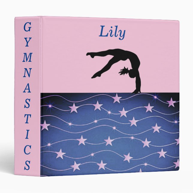 Gymnastics Stars Back Handspring Personalized Binder (Front/Spine)