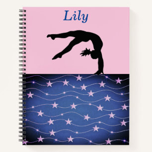 Gymnastics Stars Personalized Spiral Notebook