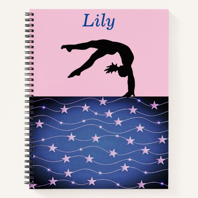 Gymnastics Stars Personalized Spiral Notebook (Front)