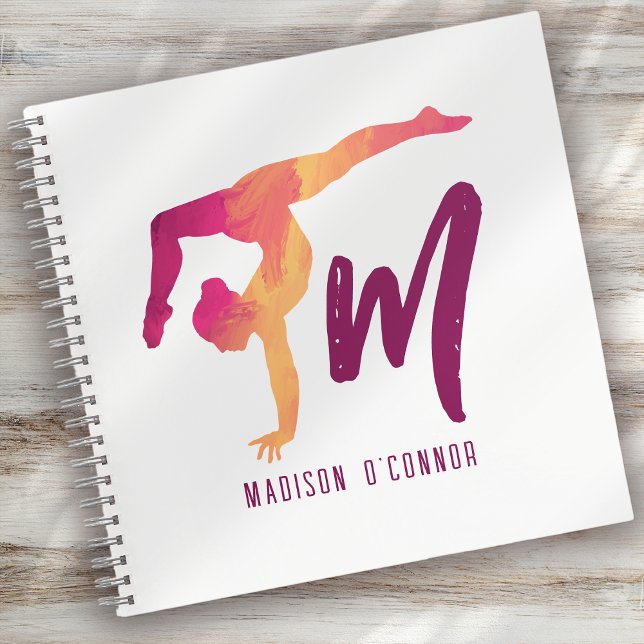 Gymnastics Stationery | Monogram Initial Pose Notebook (Creator Uploaded)