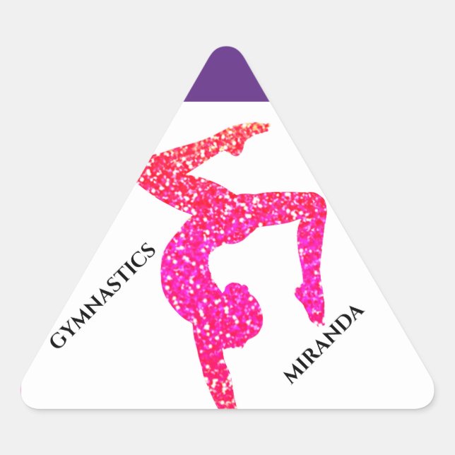 Gymnastics stickers for girl's personalized. (Front)