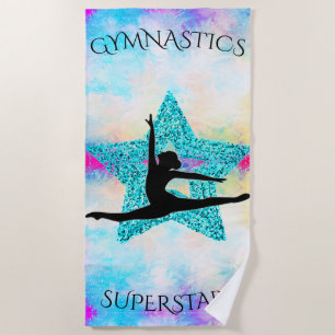 Gymnastics Superstar  Beach Towel
