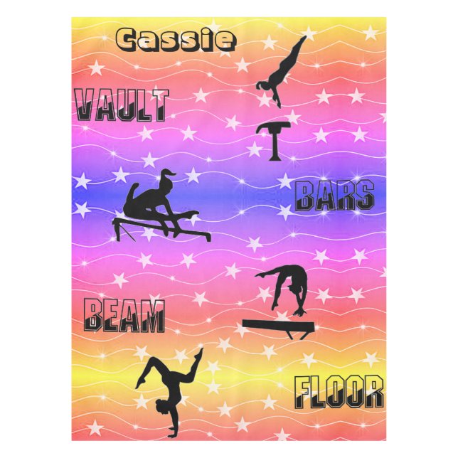 Gymnastics Tablecloth - Vault, Bars, Beam, Floor (Front)
