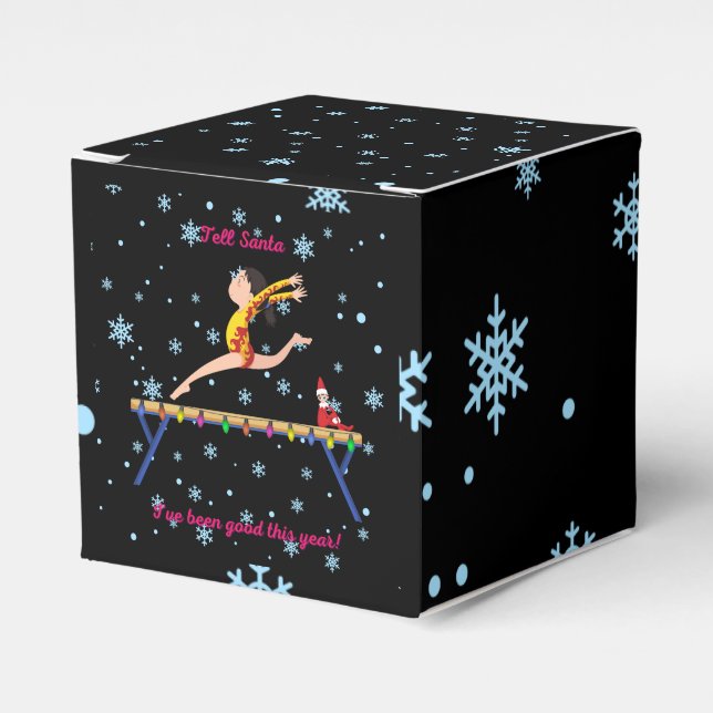 Gymnastics Tell Santa I've Been Good This Year  Favor Box (Front Side)