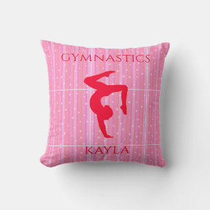 Gymnastics throw pillow.  Personalized name. Pillow