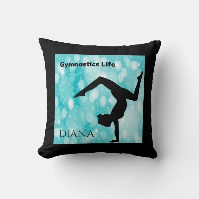 Gymnastics throw pillow, personalized name. pillow (Front)